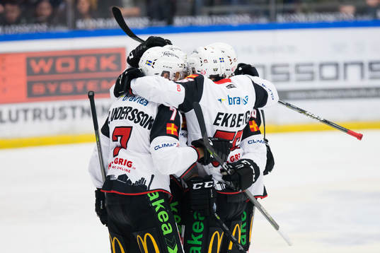 Malmö Redhawks spelare jublar