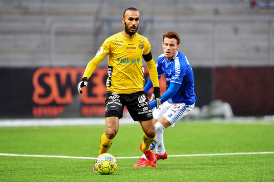 Elfsborgs Issam Jebali och Sarpsborgs Tobias Heintz