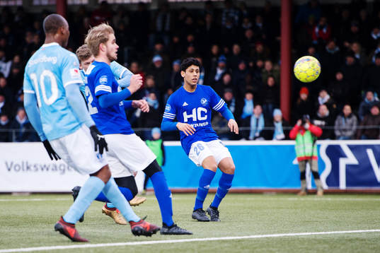 Malmö FFs Teddy Bergqvist gör 1-0-målet