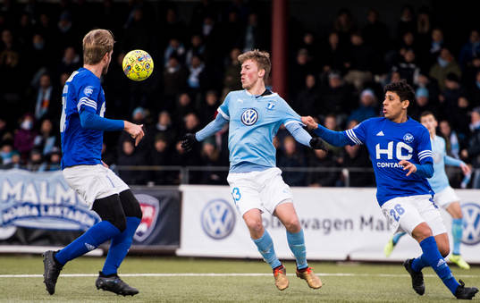 Malmö FFs Teddy Bergqvist mot Fremad Amager Ahmed Masaad
