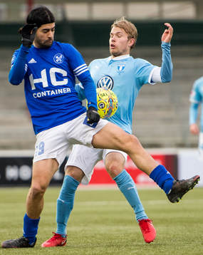 Fremad Amager Jabar Sharza och Malmö FFs Oscar Lewicki