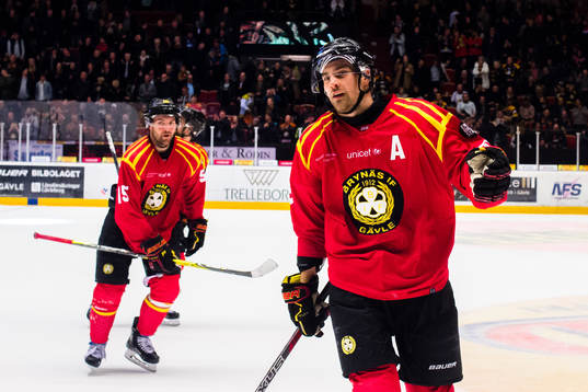 Brynäs Simon Bertilsson och Lukas Kilström jublar