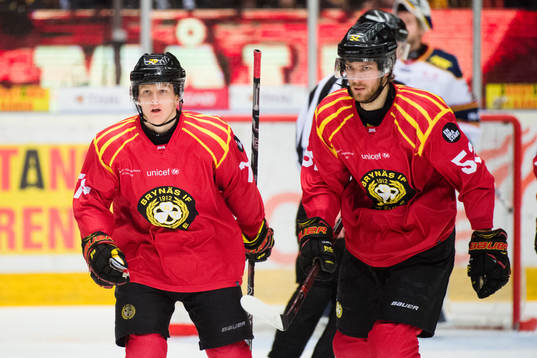 Brynäs Daniel Mannberg och Christopher Liljewall jublar
