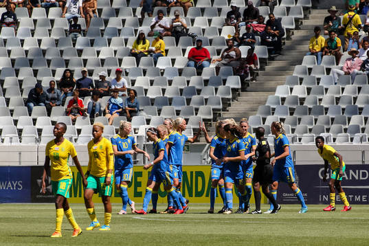 Sveriges spelare jublar