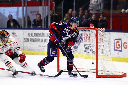 Linköpings Jakob Lilja gör mål 3-0 i öppen målbur