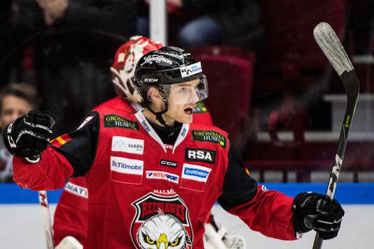 Malmö Redhawks Johan Olofsson jublar