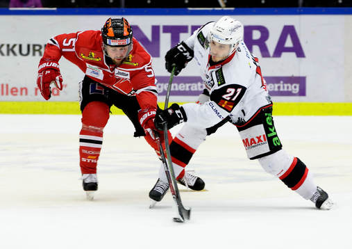 Örebros Gustav Franzén och Malmö Redhawks Andy Miele