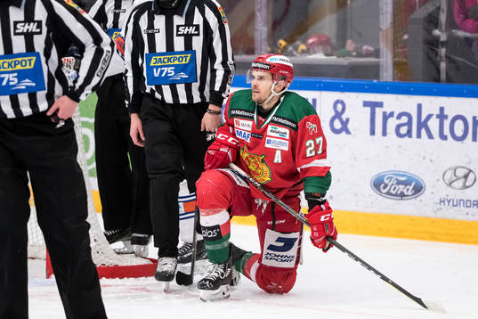 Moras Matt Bailey  i ishockeymatchen i SHL mellan Mora och