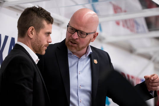 Moras tränare Johan Rosen och tränare Daniel Hermansson