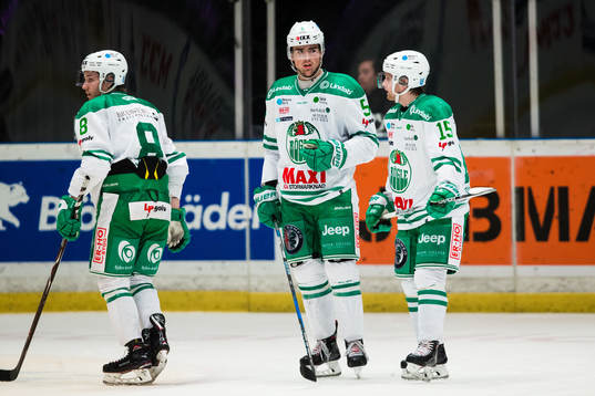 Rögles Alen Bibic deppar med Simon Ryfors och Linus Sandin