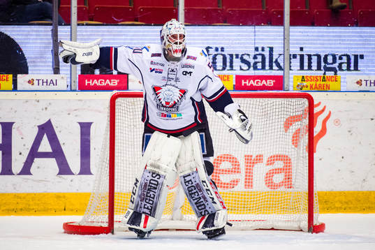 Linköpings målvakt Jonas Gustavsson utan klubba