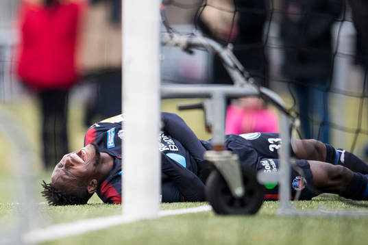 Helsingborgs Mamudo Moro har ont