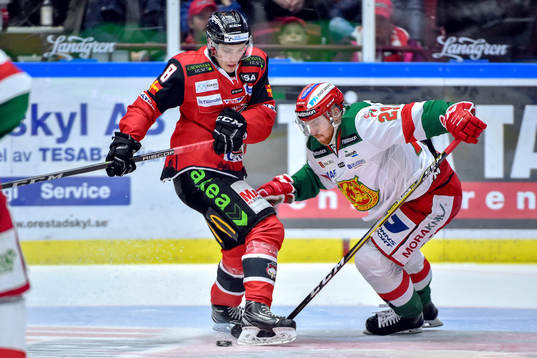 Malmö Redhawks Johan Olofsson och Moras Marcus Fagerudd