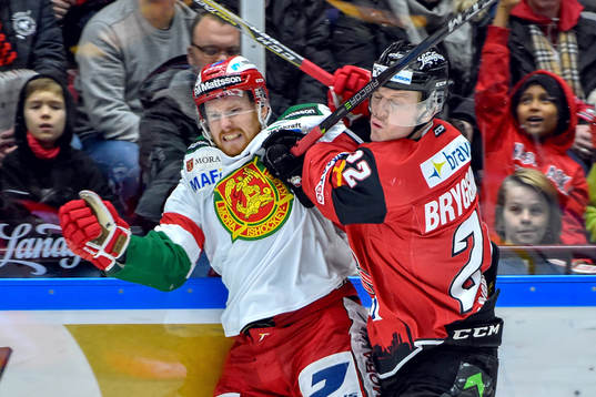 Malmö Redhawks Lars Bryggman och Moras Marcus Fagerudd