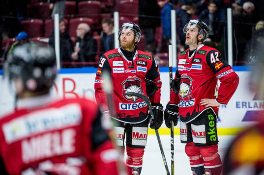 Malmö Redhawks Anton Mylläri och Niklas Arell deppar