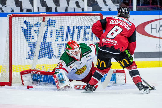 Malmö Redhawks Johan Olofsson missar straff på målvakt