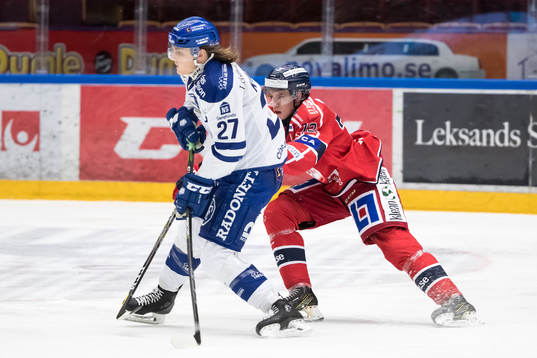 Leksands Anton Karlsson och Västerviks Joakim Englund  i
