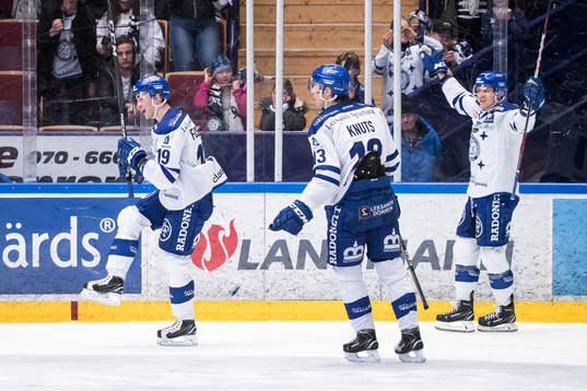 Leksands Tobias Forsberg och Jon Knuts och Martin Karlsson