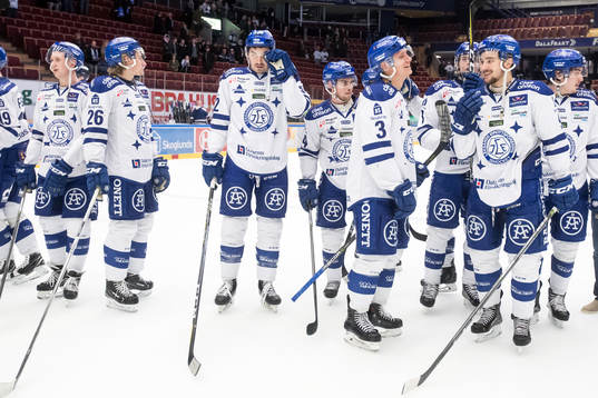 Leksands spelarna jublar