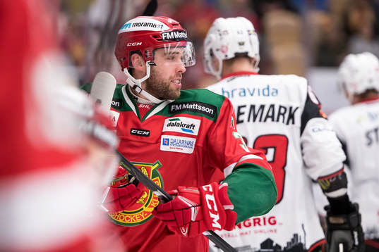 Moras Brandon Gormley  i ishockeymatchen i SHL mellan Mora