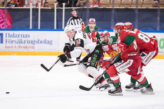 Malmö Redhawks Lars Bryggman och Moras Andrew Rowe och