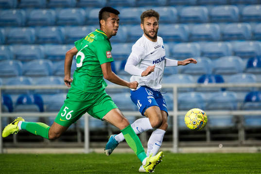 Beijing Sinobo Guoans Zhang Yu och Norrköpings Johannes