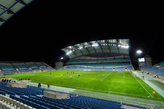 Generell vy över Estadio Algarve innan en träningsmatch i