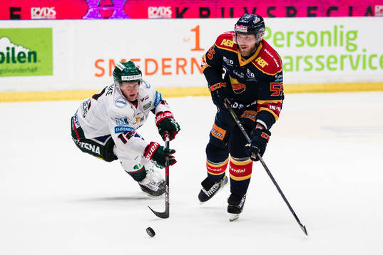 Djurgårdens Alexander Urbom och Frölundas Max Friberg
