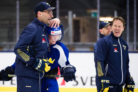 Patrik  Zackrisson med assisterande tränare Peter Popovic