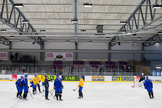 Spelare och ledare på isen