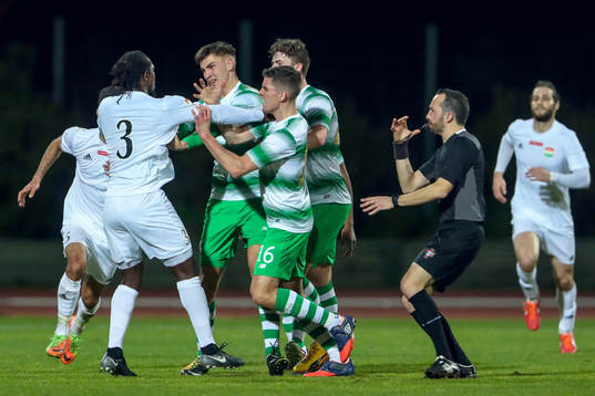 Dalkurds Kebba Ceesay och Shamrock Rovers David Mcallister