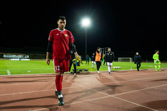 Dalkurds målvakt Abdulaziz Demircan deppar