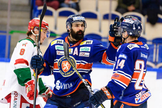 Växjös Daniel Rahimi jublar