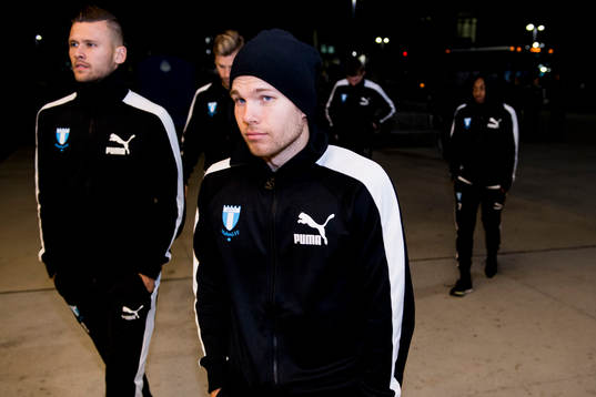 Malmö FFs Arnór Ingvi Traustasonm och Oscar Lewicki