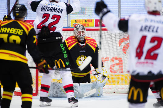 Brynäs målvakt David Rautio deppar