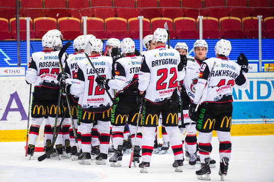Malmö Redhawks spelare jublar