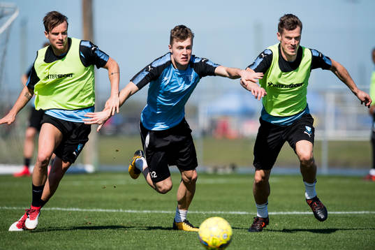 Malmö FFs Eric Larsson, Mattias Svanberg och Markus
