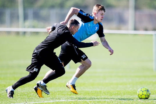 Malmö FFs fystränaren Ben Rosen och Mattias Svanberg