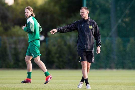 Hammarbys Björn Paulsen och assisterande tränare Joachim