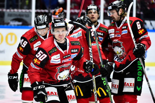 Malmö Redhawks Tobias Ekberg  jublar