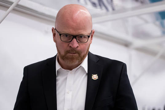 Moras tränare Johan Rosen  i ishockeymatchen i SHL mellan