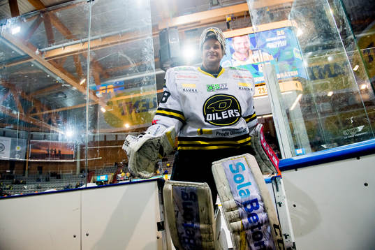 Goaltender Henrik Holm of Stavanger Oilers