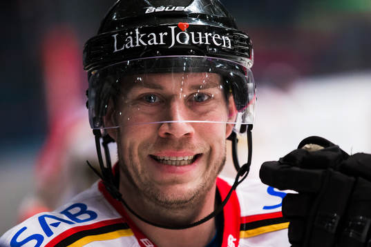 Luleås Andreas Falk innan ishockeymatchen i SHL mellan