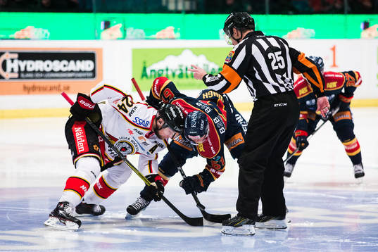Luleås Johan Harju och Djurgårdens Markus Ljungh med en