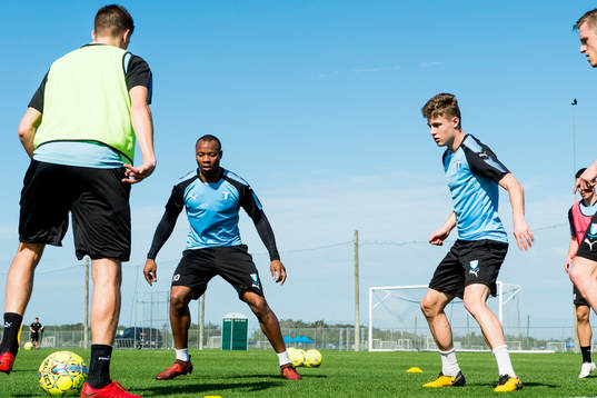 Malmö FFs Sören Rieks, Carlos Strandberg och Mattias