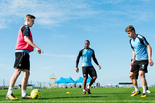 Malmö FFs Sören Rieks, Carlos Strandberg och Mattias