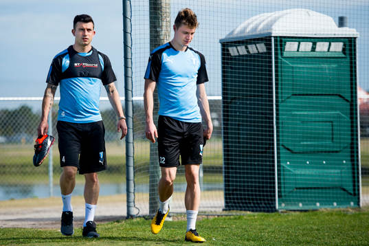 Malmö FFs Behrang Safari och Mattias Svanberg