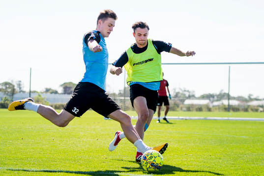 Malmö FFs Mattias Svanberg och Andreas Vindheim