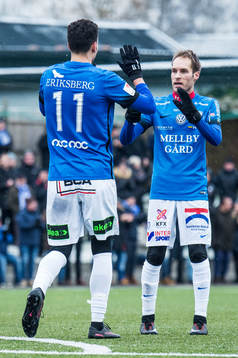Trelleborgs Deniz Hümmet och Zoran Jovanovic jublar