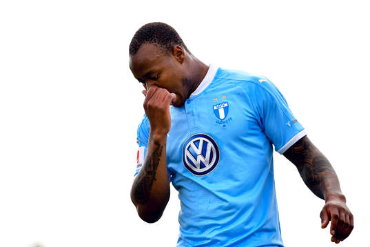 Malmö FFs Carlos Strandberg deppar